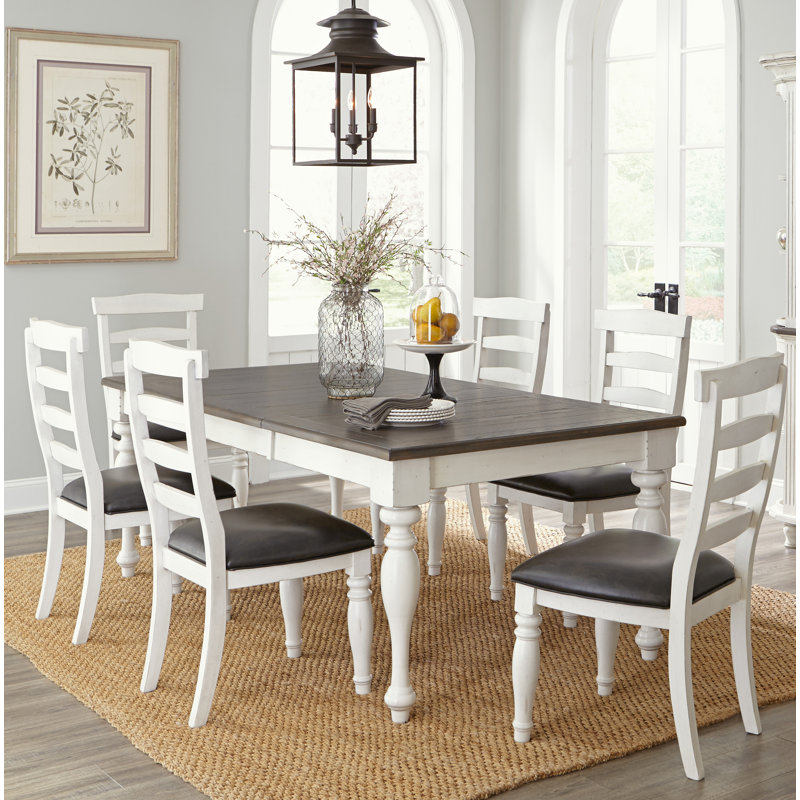 August Grove Arlene 7 Piece Extendable Solid Wood Dining Set | Wayfair